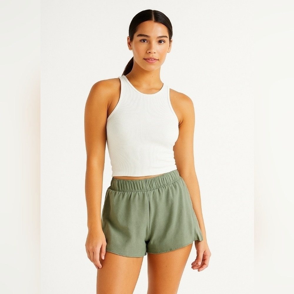 NWT Altar'd State Revival Sage Green Loose Athletic Running Shorts